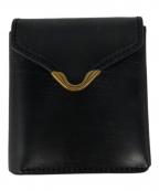 crampクランプ）の古着「UKブライドルレザーコンパクトウォレット」｜ブラック