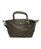 LONGCHAMPロンシャン）の古着「LE PRIAGE CUIR HANDBAG」｜オリーブ