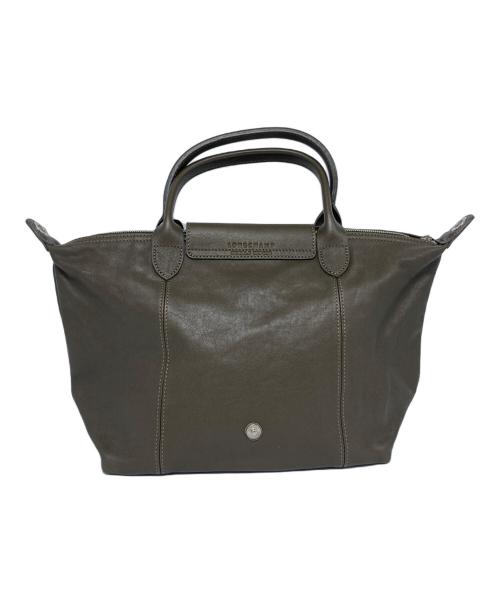 LONGCHAMP（ロンシャン）LONGCHAMP (ロンシャン) LE PRIAGE CUIR HANDBAG オリーブの古着・服飾アイテム