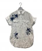 LAUREN RALPH LAURENローレンラルフローレン）の古着「リネンプルオーバーシャツ」｜ホワイト