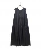 BLUE LABEL CRESTBRIDGEブルーレーベルクレストブリッジ）の古着「ドライブロードティアードワンピース」｜ブラック