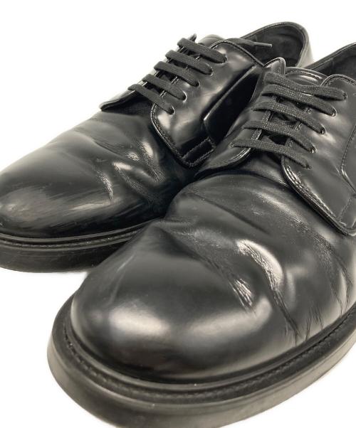 PRADA（プラダ）PRADA (プラダ) プレーントゥ ダービーシューズ ブラック サイズ:8の古着・服飾アイテム
