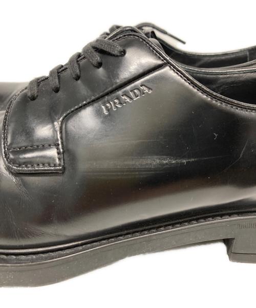 PRADA（プラダ）PRADA (プラダ) プレーントゥ ダービーシューズ ブラック サイズ:8の古着・服飾アイテム