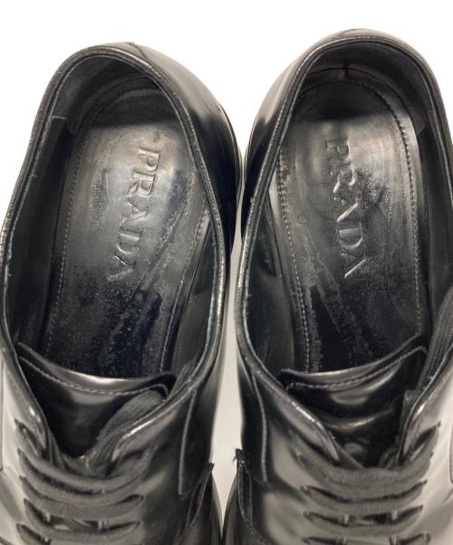 PRADA（プラダ）PRADA (プラダ) プレーントゥ ダービーシューズ ブラック サイズ:8の古着・服飾アイテム