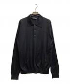 PRADAプラダ）の古着「シルク混ニットポロシャツ」｜ブラック
