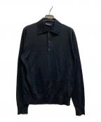 PRADAプラダ）の古着「シルク混ニットポロシャツ」｜ブラック
