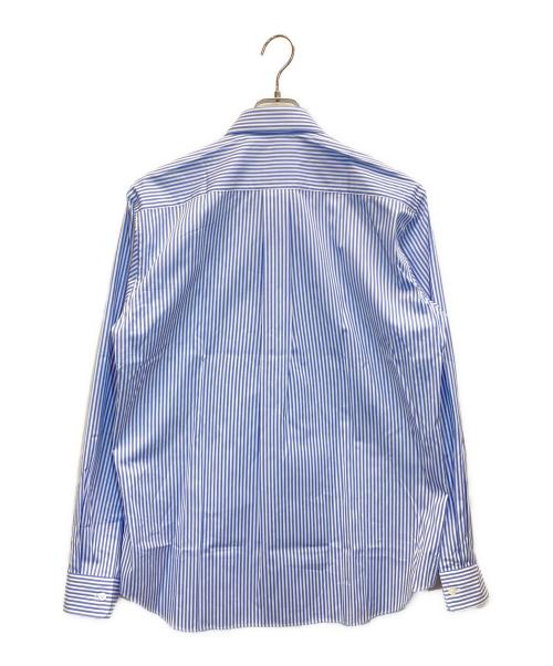 COMME des GARCONS HOMME DEUX（コムデギャルソン オム ドゥ）COMME des GARCONS HOMME DEUX (コムデギャルソン オム ドゥ) L/Sワイドカラーストライプシャツ ブルー サイズ:Mの古着・服飾アイテム