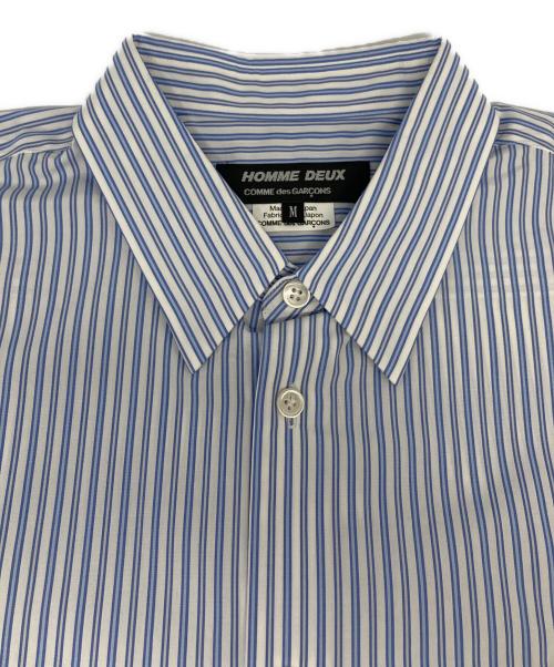 COMME des GARCONS HOMME DEUX（コムデギャルソン オム ドゥ）COMME des GARCONS HOMME DEUX (コムデギャルソン オム ドゥ) ビッグポケットストライプシャツ ブルー サイズ:Mの古着・服飾アイテム