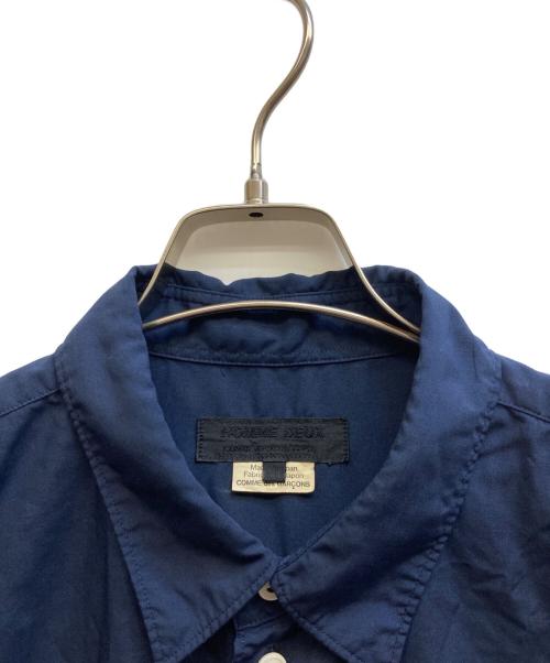 COMME des GARCONS HOMME DEUX（コムデギャルソン オム ドゥ）COMME des GARCONS HOMME DEUX (コムデギャルソン オム ドゥ) 製品染めエステル半袖シャツ ネイビー サイズ:Mの古着・服飾アイテム