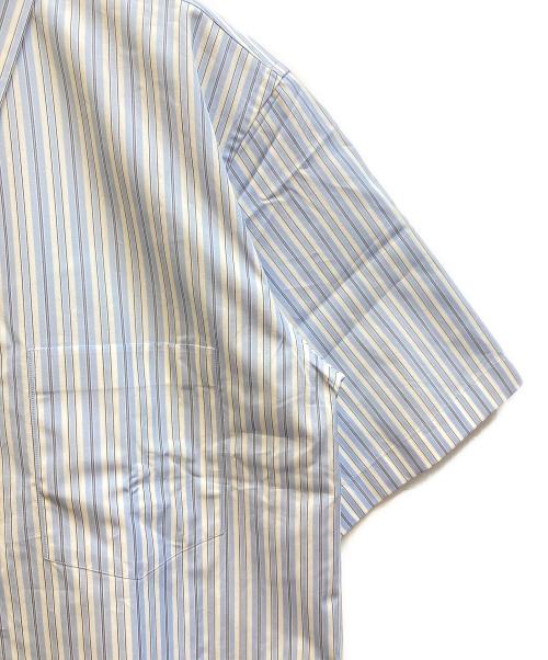 COMME des GARCONS HOMME DEUX（コムデギャルソン オム ドゥ）COMME des GARCONS HOMME DEUX (コムデギャルソン オム ドゥ) 半袖ストライプシャツ ブルー サイズ:Mの古着・服飾アイテム