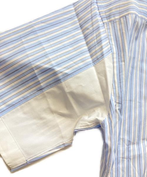 COMME des GARCONS HOMME DEUX（コムデギャルソン オム ドゥ）COMME des GARCONS HOMME DEUX (コムデギャルソン オム ドゥ) 半袖ストライプシャツ ブルー サイズ:Mの古着・服飾アイテム