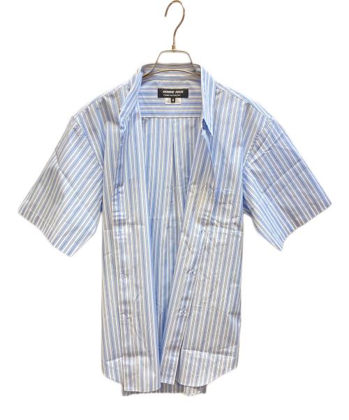 COMME des GARCONS HOMME DEUX（コムデギャルソン オム ドゥ）COMME des GARCONS HOMME DEUX (コムデギャルソン オム ドゥ) 半袖ストライプシャツ ブルー サイズ:Mの古着・服飾アイテム