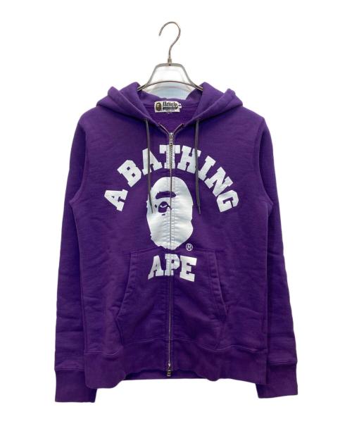 A BATHING APE（アベイシングエイプ）A BATHING APE (ア ベイシング エイプ) Wジップパーカー パープル サイズ:Mの古着・服飾アイテム