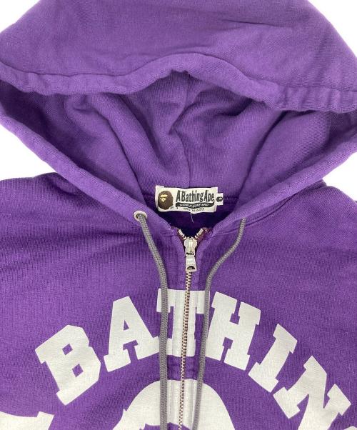 A BATHING APE（アベイシングエイプ）A BATHING APE (ア ベイシング エイプ) Wジップパーカー パープル サイズ:Mの古着・服飾アイテム