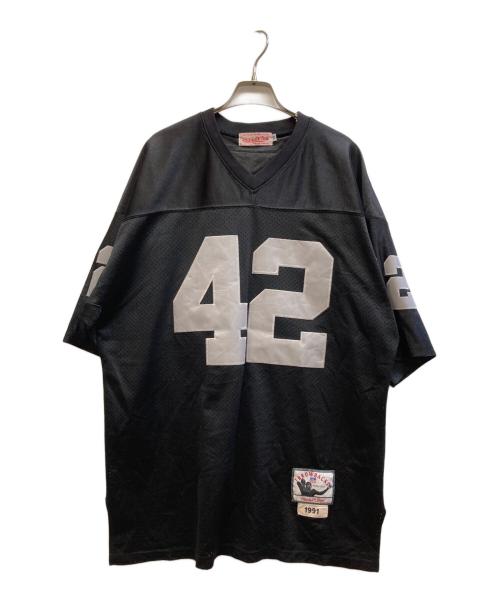 MITCHELL & NESS（ミッチェルアンドネス）MITCHELL & NESS (ミッチェルアンドネス) NFL レイダース ゲームシャツ ブラック サイズ:52の古着・服飾アイテム