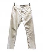 JACOB COHENヤコブコーエン）の古着「ハラコパッチコットンパンツ」｜ホワイト