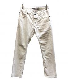 JACOB COHEN（ヤコブコーエン）の古着「ハラコパッチコットンパンツ」｜ホワイト