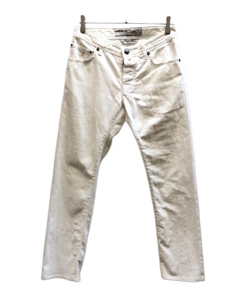 JACOB COHEN（ヤコブコーエン）JACOB COHEN (ヤコブコーエン) ハラコパッチコットンパンツ ホワイト サイズ:76㎝ W30の古着・服飾アイテム