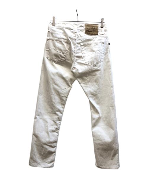 JACOB COHEN（ヤコブコーエン）JACOB COHEN (ヤコブコーエン) ハラコパッチコットンパンツ ホワイト サイズ:76㎝ W30の古着・服飾アイテム