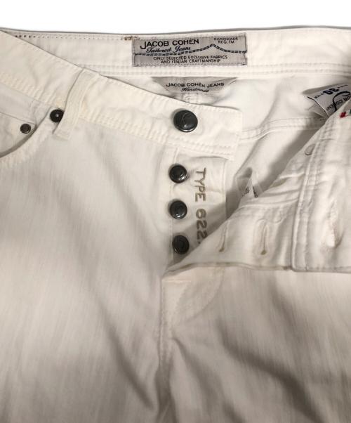 JACOB COHEN（ヤコブコーエン）JACOB COHEN (ヤコブコーエン) ハラコパッチコットンパンツ ホワイト サイズ:76㎝ W30の古着・服飾アイテム