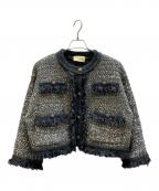 Curensologyカレンソロジー）の古着「ニットツイードジャケット」｜グレー