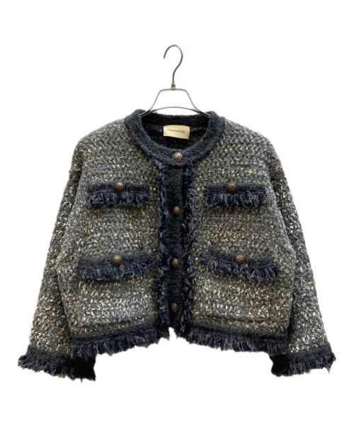 Curensology（カレンソロジー）Curensology (カレンソロジー) ニットツイードジャケット グレー サイズ:FREEの古着・服飾アイテム