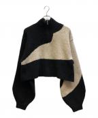 kunth marfクヌースマーフ）の古着「half zip bicolor knit」｜ブラック