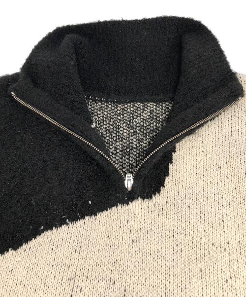 kunth marf（クヌースマーフ）kunth marf (クヌースマーフ) half zip bicolor knit ブラック サイズ:Freeの古着・服飾アイテム