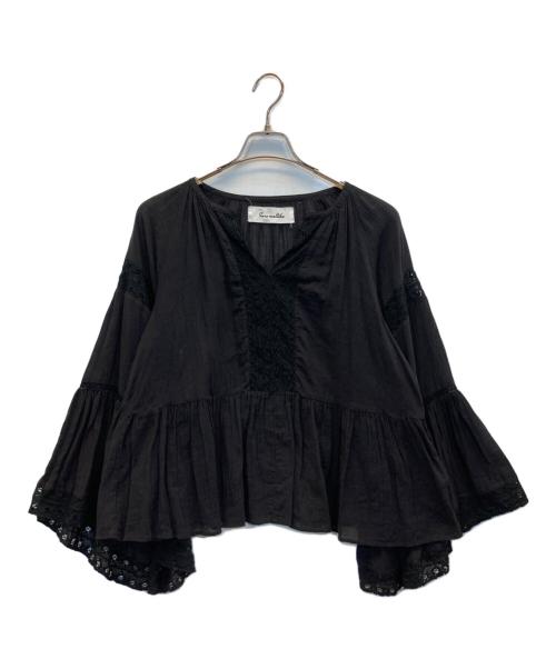 sara mallika（サラマリカ）sara mallika (サラマリカ) GAUZE LACE BIG SLEEVE TOPS ブラック サイズ:-の古着・服飾アイテム