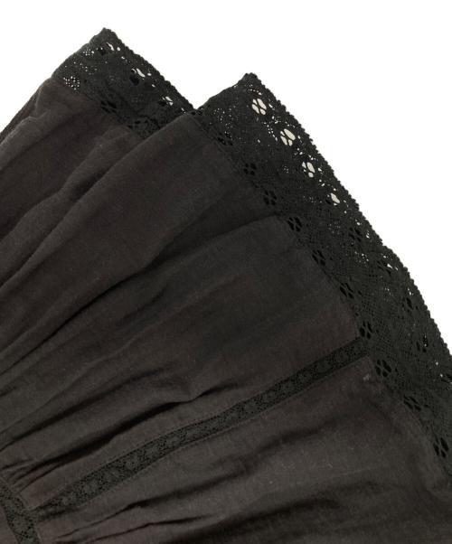 sara mallika（サラマリカ）sara mallika (サラマリカ) GAUZE LACE BIG SLEEVE TOPS ブラック サイズ:-の古着・服飾アイテム