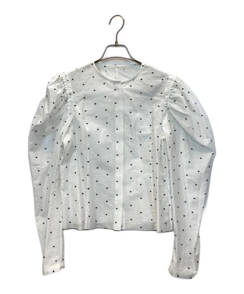 Gemini（ジェミニ）Gemini (ジェミニ) ドットブラウス ホワイト サイズ:Fの古着・服飾アイテム