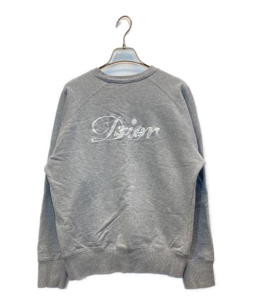 Dior（ディオール）Dior (ディオール) KENNY SCHARF (ケニー・シャーフ) バックロゴ刺繍クルーネックスウェットシャツ グレー サイズ:Sの古着・服飾アイテム