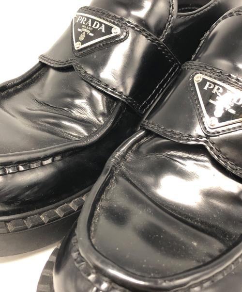 PRADA（プラダ）PRADA (プラダ) Chocolate Brushed Loafers ブラック サイズ:6の古着・服飾アイテム