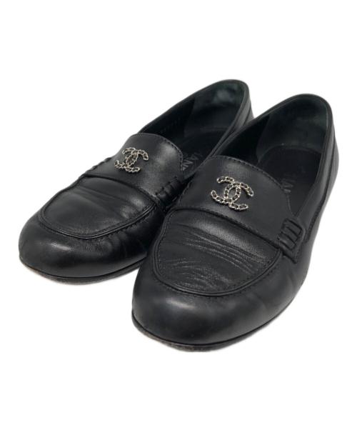 CHANEL（シャネル）CHANEL (シャネル) ココマークチェーンローファー ブラック サイズ:36 1/2の古着・服飾アイテム