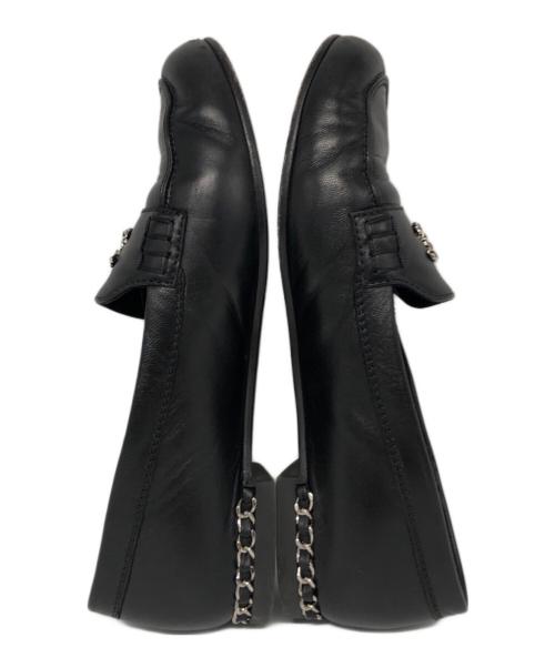 CHANEL（シャネル）CHANEL (シャネル) ココマークチェーンローファー ブラック サイズ:36 1/2の古着・服飾アイテム