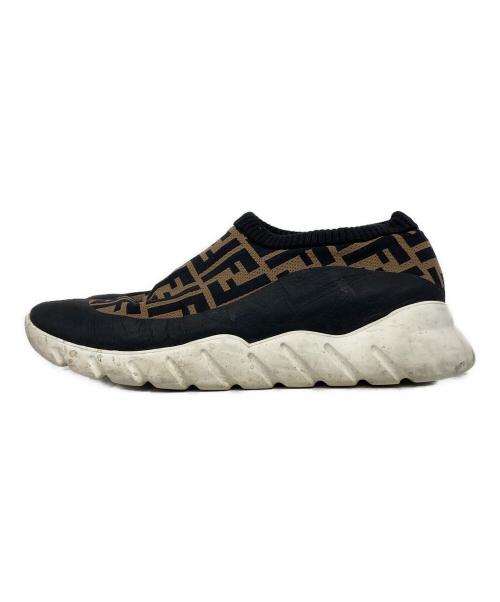 FENDI（フェンディ）FENDI (フェンディ) ズッカ柄 ニットスニーカー ブラック サイズ:6の古着・服飾アイテム