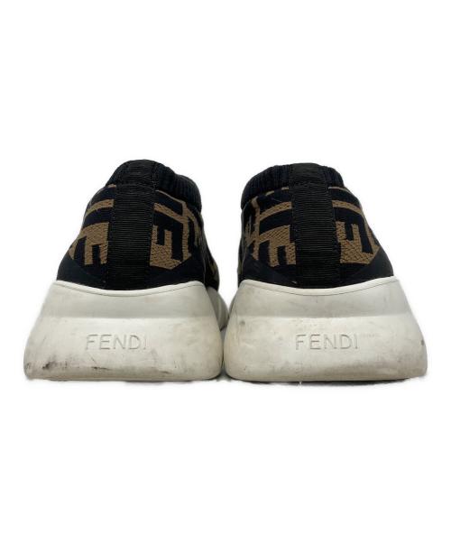 FENDI（フェンディ）FENDI (フェンディ) ズッカ柄 ニットスニーカー ブラック サイズ:6の古着・服飾アイテム
