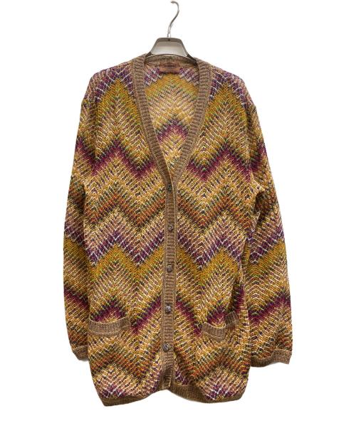missoni（ミッソーニ）missoni (ミッソーニ) Vネックリネンカーディガン イエロー サイズ:記載なしの古着・服飾アイテム