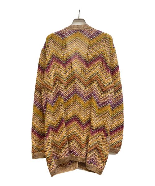 missoni（ミッソーニ）missoni (ミッソーニ) Vネックリネンカーディガン イエロー サイズ:記載なしの古着・服飾アイテム