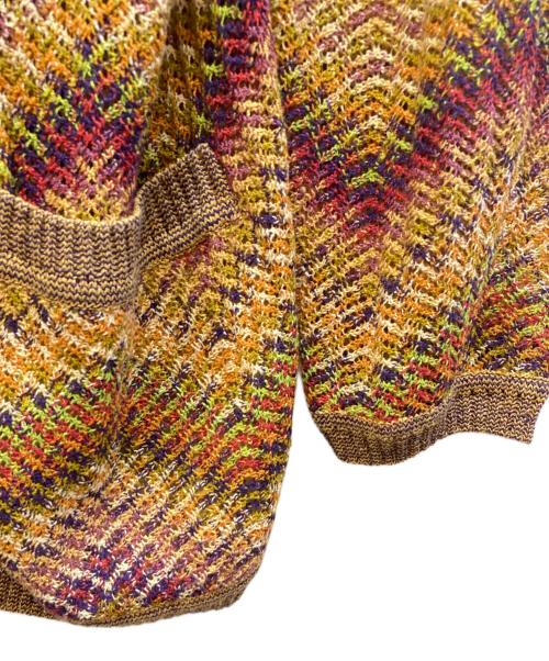 missoni（ミッソーニ）missoni (ミッソーニ) Vネックリネンカーディガン イエロー サイズ:記載なしの古着・服飾アイテム