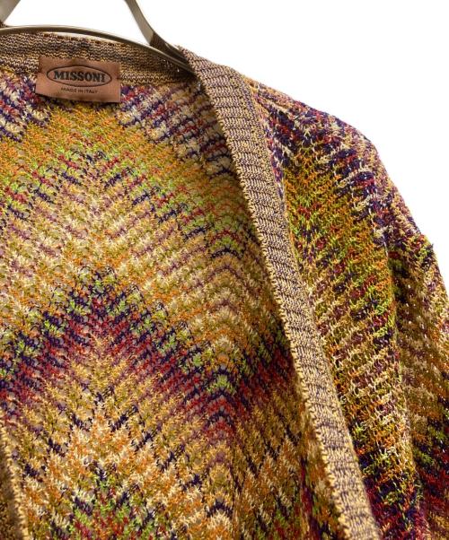 missoni（ミッソーニ）missoni (ミッソーニ) Vネックリネンカーディガン イエロー サイズ:記載なしの古着・服飾アイテム