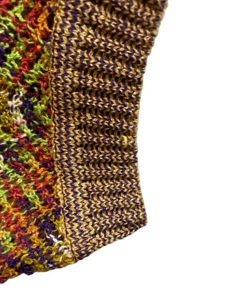 missoni（ミッソーニ）missoni (ミッソーニ) Vネックリネンカーディガン イエロー サイズ:記載なしの古着・服飾アイテム