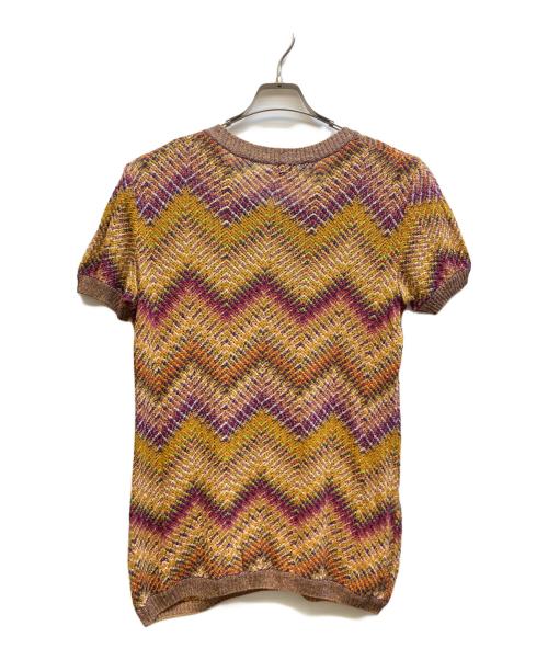 missoni（ミッソーニ）MISSONI (ミッソーニ) S/Sリネンクルーネックニット イエロー サイズ:記載なしの古着・服飾アイテム