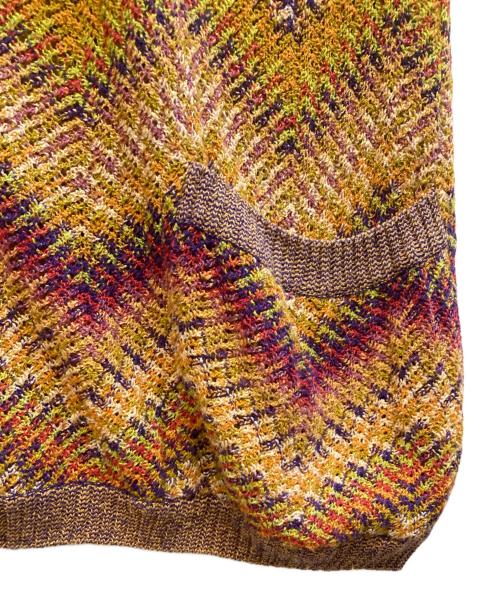 missoni（ミッソーニ）MISSONI (ミッソーニ) S/Sリネンクルーネックニット イエロー サイズ:記載なしの古着・服飾アイテム