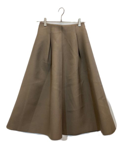 ELFRANK（エルフランク）ELFRANK (エルフランク) ボンディングタックフレアスカート ブラウン サイズ:F 未使用品の古着・服飾アイテム