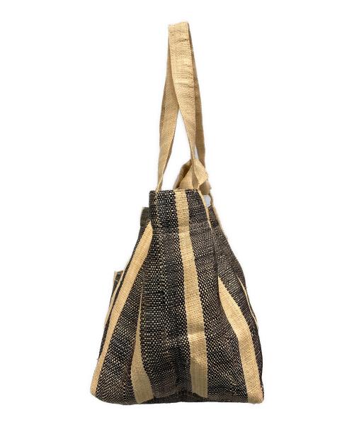 MAISON N.H PARIS（メゾン・エヌ・アッシュ・パリ）MAISON N.H PARIS (メゾン・エヌ・アッシュ・パリ) Raffia Shopping Bag ブラックの古着・服飾アイテム