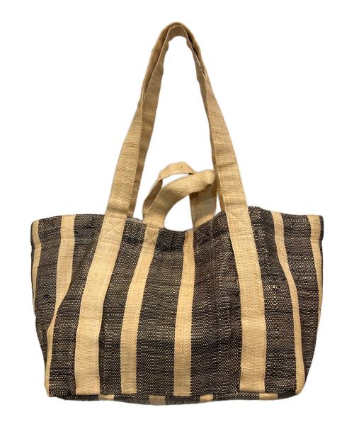 MAISON N.H PARIS（メゾン・エヌ・アッシュ・パリ）MAISON N.H PARIS (メゾン・エヌ・アッシュ・パリ) Raffia Shopping Bag ブラックの古着・服飾アイテム