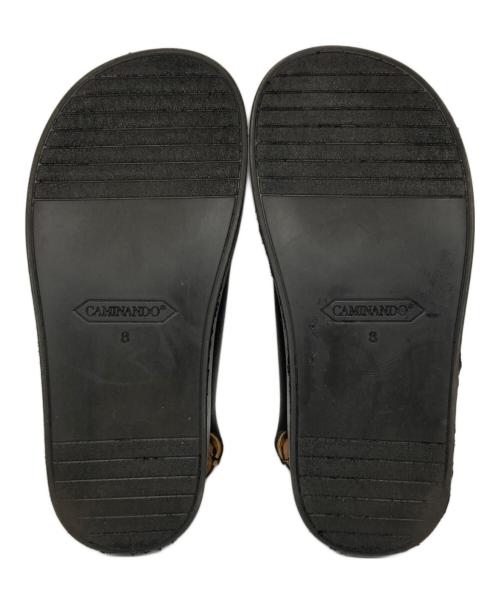 Caminando（カミナンド）Caminando (カミナンド) ダブルリングプラットフォームサンダル ブラック サイズ:8の古着・服飾アイテム