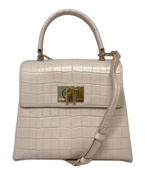 FURLA（フルラ）FURLA (フルラ) 型押しショルダーバッグ ピンクの古着・服飾アイテム