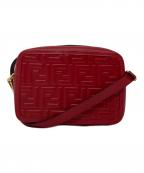 FENDIフェンディ）の古着「ズッカ キャム レザー ショルダーバッグ」｜レッド